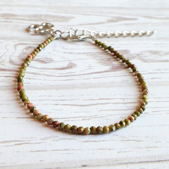 Jewelry - 💜2/$30💜 Unakite Gemstone Bracelet